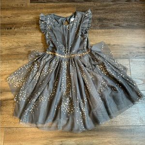 Grey and gold tulle dress